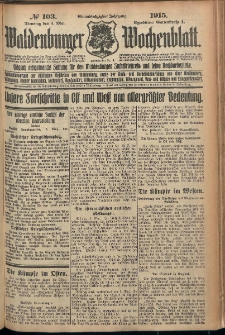 Waldenburger Wochenblatt, Jg. 61, 1915, nr 103