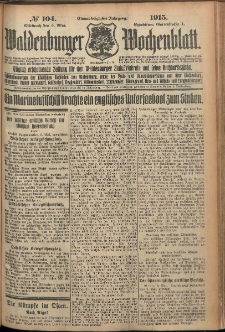 Waldenburger Wochenblatt, Jg. 61, 1915, nr 104