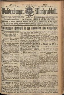 Waldenburger Wochenblatt, Jg. 61, 1915, nr 111