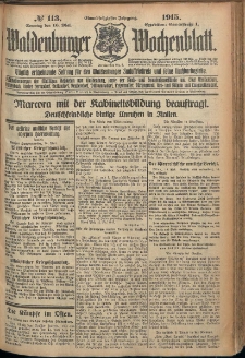 Waldenburger Wochenblatt, Jg. 61, 1915, nr 113