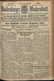 Waldenburger Wochenblatt, Jg. 61, 1915, nr 114