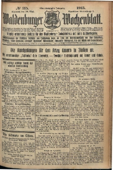 Waldenburger Wochenblatt, Jg. 61, 1915, nr 115