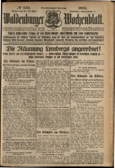 Waldenburger Wochenblatt, Jg. 61, 1915, nr 133
