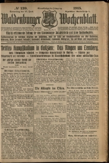 Waldenburger Wochenblatt, Jg. 61, 1915, nr 139