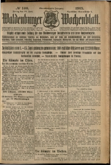 Waldenburger Wochenblatt, Jg. 61, 1915, nr 140