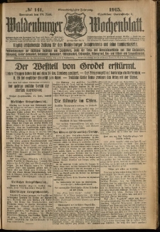 Waldenburger Wochenblatt, Jg. 61, 1915, nr 141