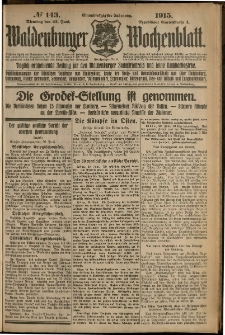 Waldenburger Wochenblatt, Jg. 61, 1915, nr 143