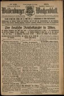 Waldenburger Wochenblatt, Jg. 61, 1915, nr 149