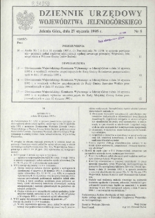 Dziennik Urzędowy Wojew&oacute;dztwa Jeleniog&oacute;rskiego, 1995, nr 5