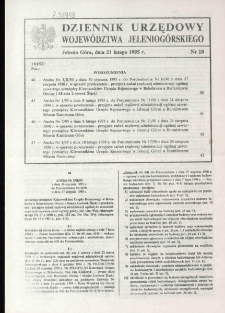 Dziennik Urzędowy Województwa Jeleniogórskiego, 1995, nr 10
