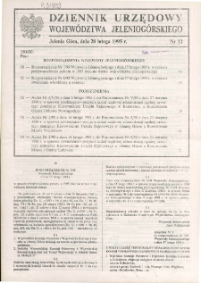 Dziennik Urzędowy Województwa Jeleniogórskiego, 1995, nr 12