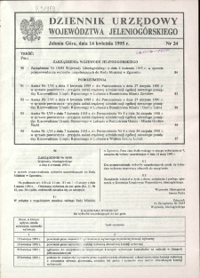Dziennik Urzędowy Wojew&oacute;dztwa Jeleniog&oacute;rskiego, 1995, nr 24