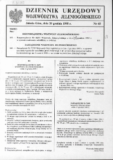 Dziennik Urzędowy Wojew&oacute;dztwa Jeleniog&oacute;rskiego, 1995, nr 65