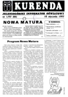 Kurenda : jeleniogórski informator oświatowy, 1997, nr 1 (84)