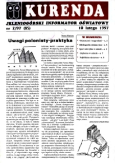 Kurenda : jeleniogórski informator oświatowy, 1997, nr 2 (85)