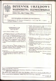 Dziennik Urzędowy Wojew&oacute;dztwa Jeleniog&oacute;rskiego, 1996, nr 6