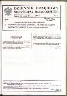 Dziennik Urzędowy Województwa Jeleniogórskiego, 1996, nr 14