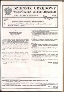 Dziennik Urzędowy Województwa Jeleniogórskiego, 1996, nr 15