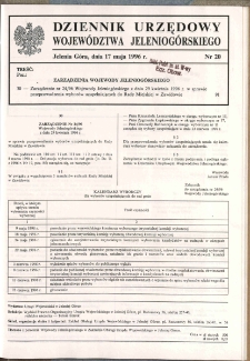 Dziennik Urzędowy Województwa Jeleniogórskiego, 1996, nr 20