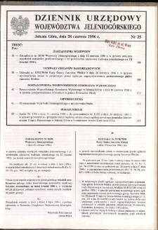 Dziennik Urzędowy Województwa Jeleniogórskiego, 1996, nr 25