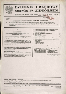 Dziennik Urzędowy Województwa Jeleniogórskiego, 1996, nr 26