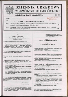 Dziennik Urzędowy Wojew&oacute;dztwa Jeleniog&oacute;rskiego, 1996, nr 54