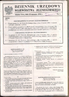 Dziennik Urzędowy Województwa Jeleniogórskiego, 1996, nr 1