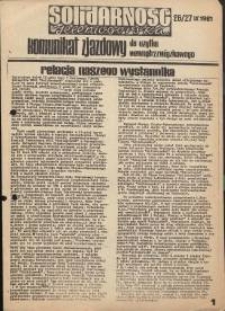 Solidarność Jeleniogórska : komunikat zjazdowy : 26/27.09.1981 r.