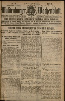 Waldenburger Wochenblatt, Jg. 62, 1916, nr 3