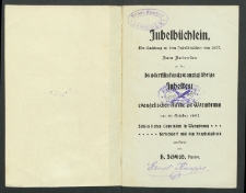 Jubelbüchle in, Ein Nachtragzu zu dem Jubelbüchle in fon 1877, Zum Andenken das hundertfünfdzwanzigjächrige Jubelfest der evangelischen Kirche zu Warmbrunn am 26. October 1902. Seinen lieben Gemeinden in Warmbrunn, Herschdorf und den Hospitalgütern [Dokument elektroniczny]