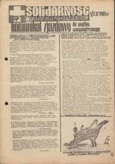 Solidarność Jeleniog&oacute;rska : komunikat zjazdowy : 1/2.10.1981 r.