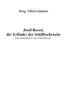 Josef Ressel, der Erfinder der Schiffsschraube [Dokument elektroniczny]