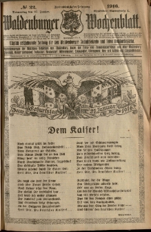 Waldenburger Wochenblatt, Jg. 62, 1916, nr 22