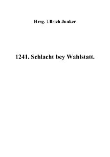 1241. Schlacht bey Wahlstatt [Dokument elektroniczny]