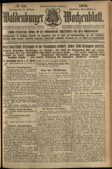 Waldenburger Wochenblatt, Jg. 62, 1916, nr 50