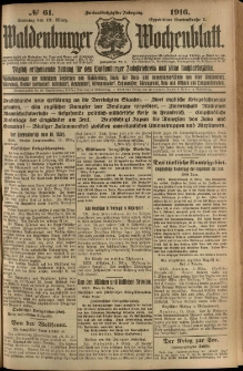 Waldenburger Wochenblatt, Jg. 62, 1916, nr 61