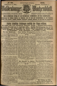 Waldenburger Wochenblatt, Jg. 62, 1916, nr 69