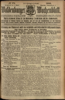 Waldenburger Wochenblatt, Jg. 62, 1916, nr 78