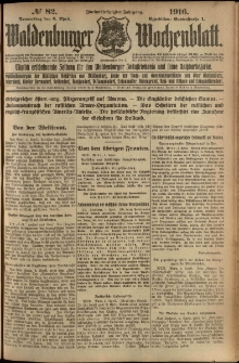 Waldenburger Wochenblatt, Jg. 62, 1916, nr 82