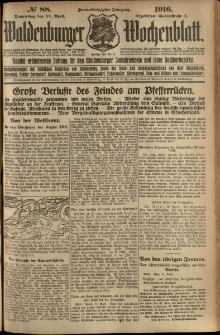 Waldenburger Wochenblatt, Jg. 62, 1916, nr 88