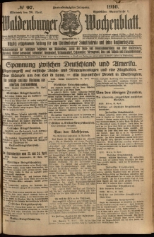 Waldenburger Wochenblatt, Jg. 62, 1916, nr 97