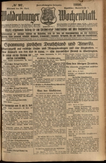 Waldenburger Wochenblatt, Jg. 62, 1916, nr 97