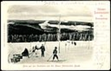 Hörner-Schlittenfahrt im Riesengebirge. Blick auf den Hochstein von der Neuen Schlesischen Baude [Dokument ikonograficzny]