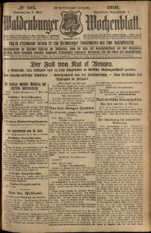 Waldenburger Wochenblatt, Jg. 62, 1916, nr 102