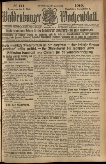 Waldenburger Wochenblatt, Jg. 62, 1916, nr 104