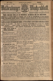 Waldenburger Wochenblatt, Jg. 62, 1916, nr 114