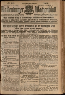 Waldenburger Wochenblatt, Jg. 62, 1916, nr 116