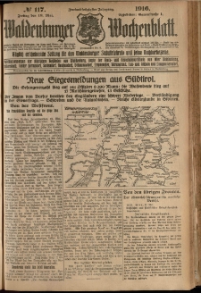 Waldenburger Wochenblatt, Jg. 62, 1916, nr 117