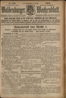Waldenburger Wochenblatt, Jg. 62, 1916, nr 142
