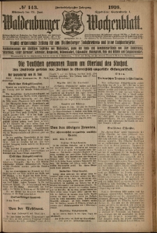Waldenburger Wochenblatt, Jg. 62, 1916, nr 143